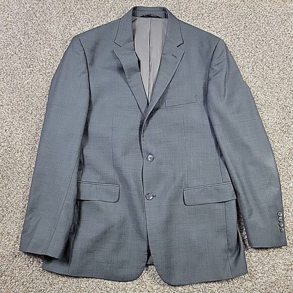 Jos. A. Bank Blazer Mens 43 Long Gray Tailored Fit 100% Wool Single Breast - Picture 1 of 8
